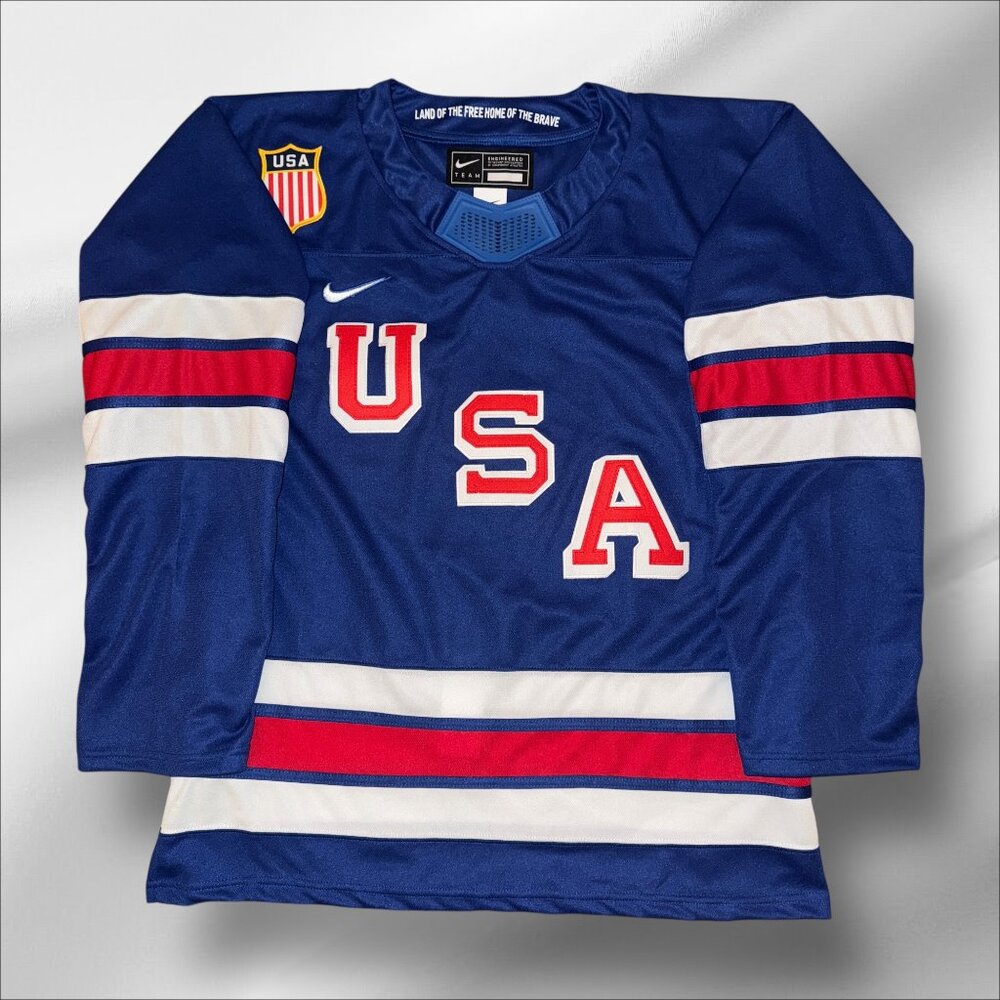 TEAM USA 2026 OLYMPIC NIKE HOCKEY BLUE JERSEY SIZE BLANK NO NAME BRAND NEW!!